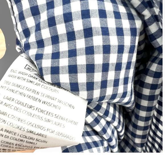 GANT M Checkerboard Shirt Button Down Up Gingham Comme des Garçons Mens Blue - Picture 7 of 7